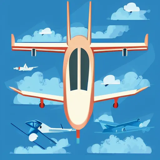 Prompt: airplane whole illustration vector digital art trending on artstation w 6 4 0