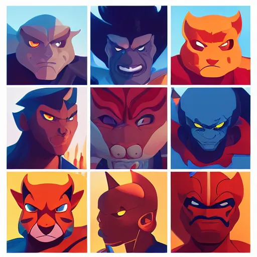 Image similar to face icon stylized minimalist thundercats, loftis, cory behance hd by jesper ejsing, by rhads, makoto shinkai and lois van baarle, ilya kuvshinov, rossdraws global illumination