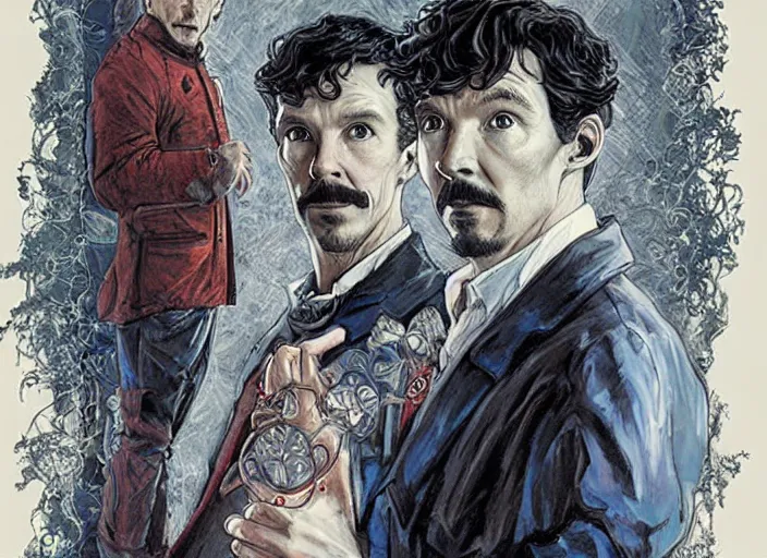 Image similar to a highly detailed sherlock portrait of stephen strange, james gurney, james jean