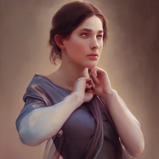 Prompt: a portrait painting of julia dietze in the oil painting unreal 5 daz. rpg portrait, extremely detailed artgerm greg rutkowski alphonse mucha vladimir volegov