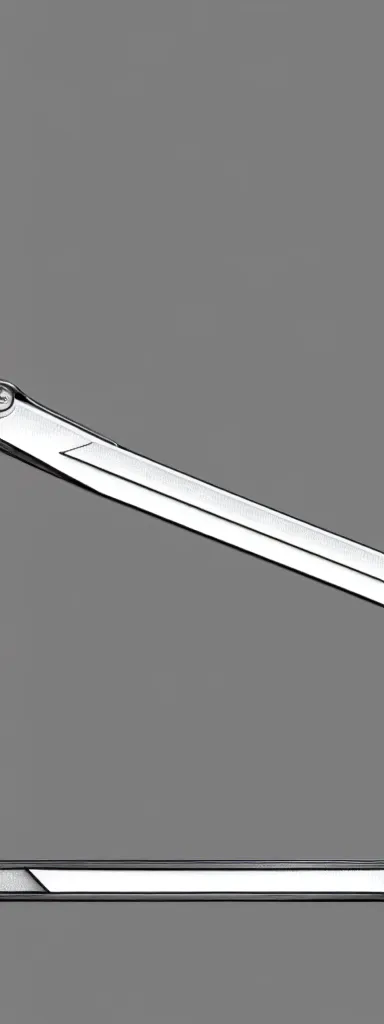 Prompt: futuristic legendary master sword designed by Dieter Rams, front view, cad photoshop concept, digital art, illustration