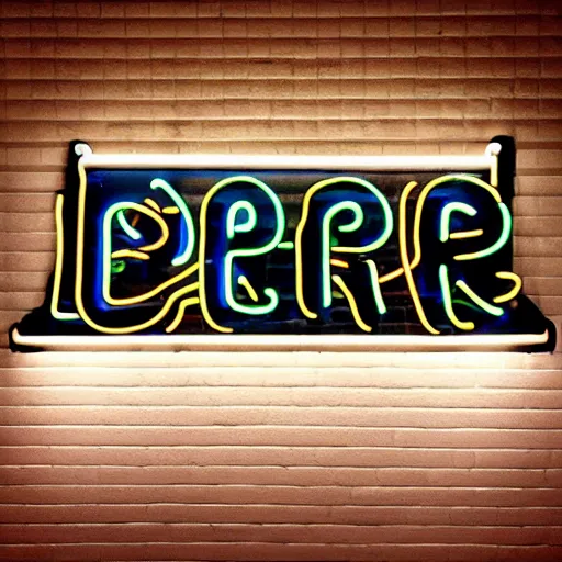 Prompt: neon sign that says “ e ” r r o r