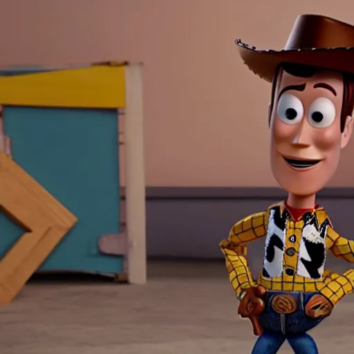 Image similar to Woody from Toy Story in Better Call Saul with Kim Wexler