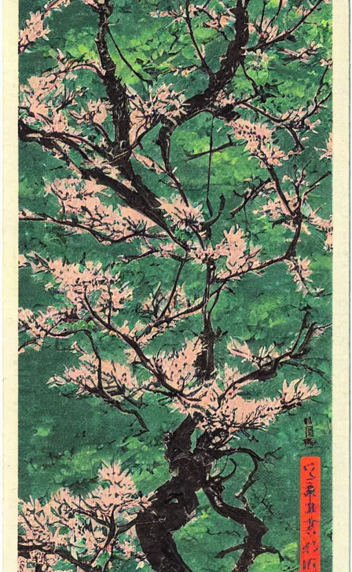 Prompt: by akio watanabe, manga art, portrait of majestic phoenix, paulownia tree, japanese summer festival, trading card front