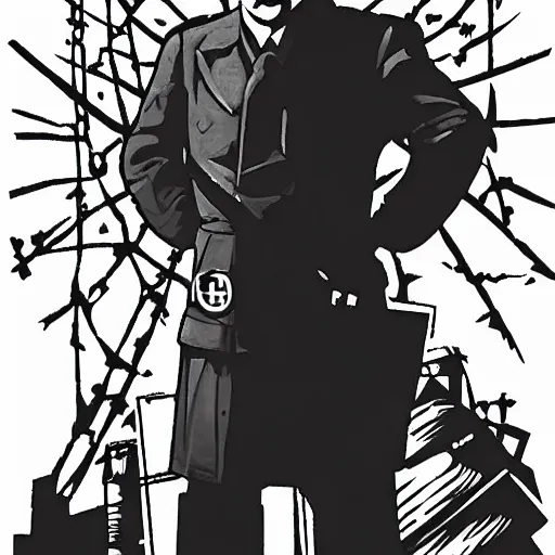 Prompt: Hilter king of a cyberpunk Germany