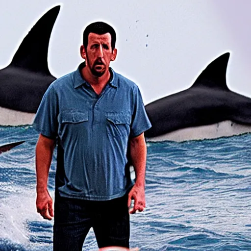 Prompt: adam sandler sharknado