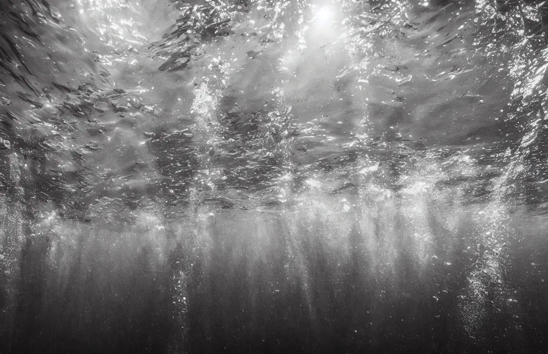 Image similar to glasgow city underwater, realistic, high detail, backlit, wide angle shot, turbid water