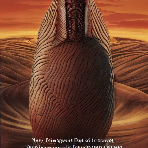 Image similar to book cover god emperer of dune by frank herbert with the face of joe biden on sandworm, cover art style