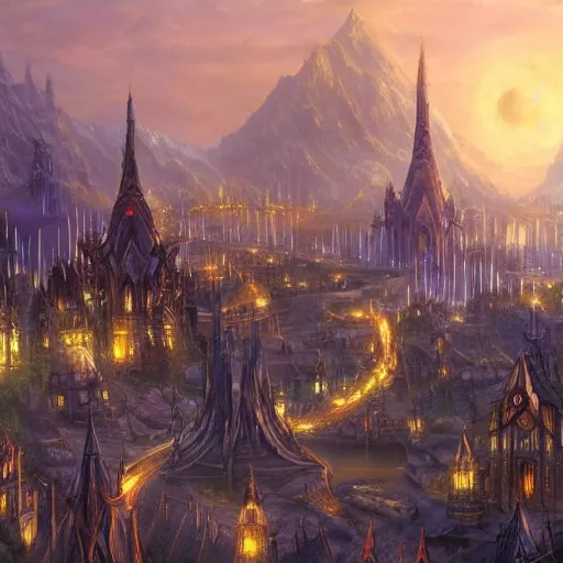 Image similar to fantasy cities, elven.