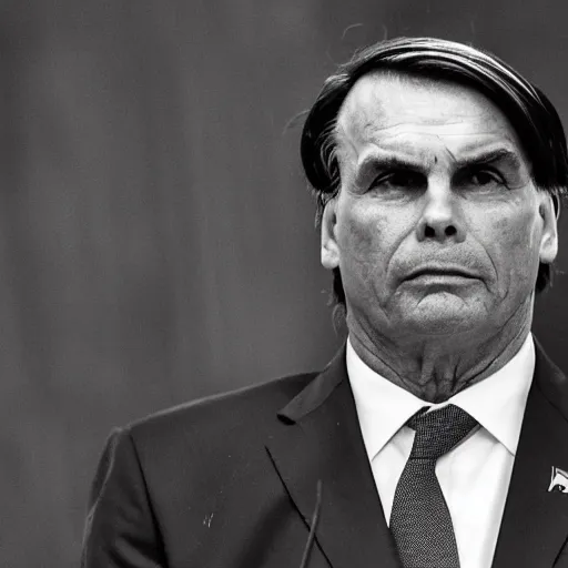 Prompt: Bolsonaro in prison, photo realistic, black and white photograph