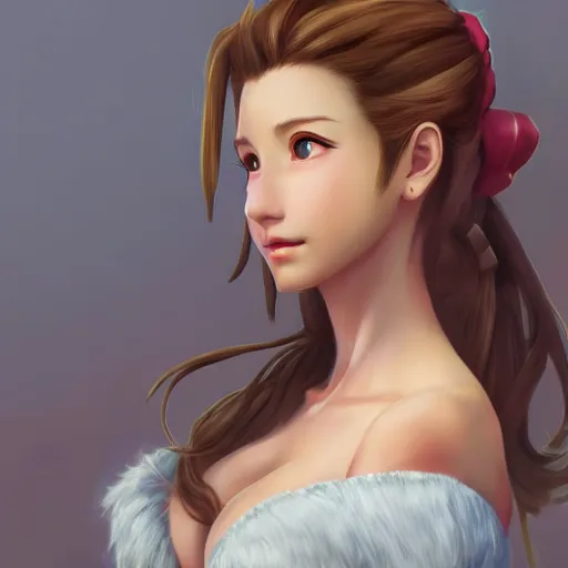 Image similar to aerith gainsborough by nick silva, ja mong, digital, trending artstation