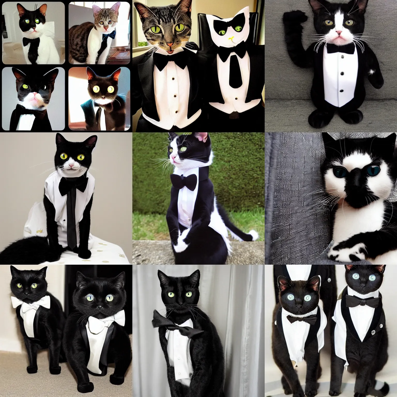 Prompt: cats in tuxedos