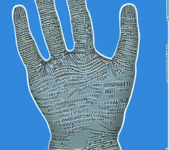 Image similar to human hand blueprint,