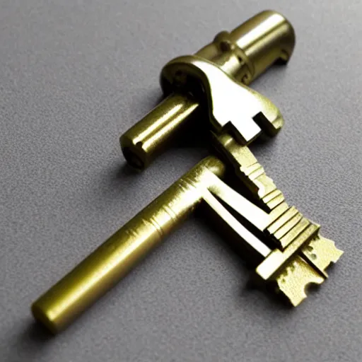 Image similar to a 3d printed key, perfect replica, fresh from the printer