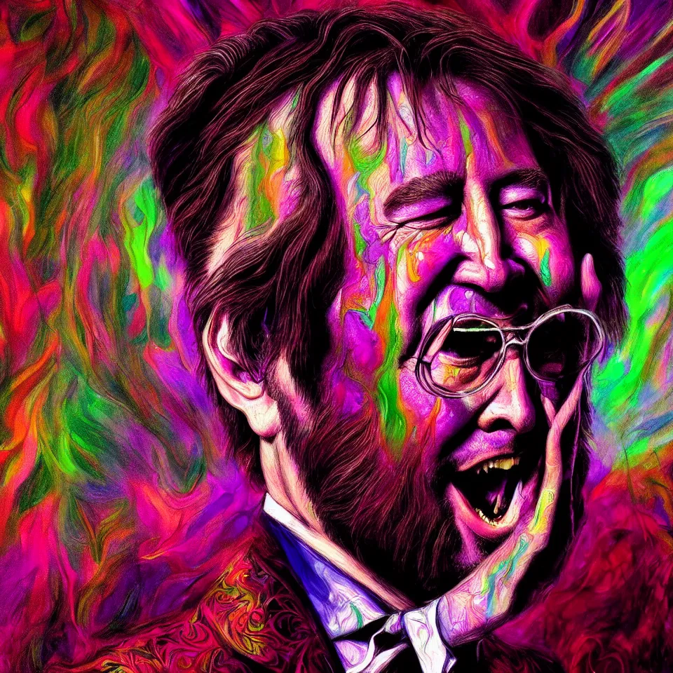 happy and funny psychedelic bill hicks tripping on | Stable Diffusion ...