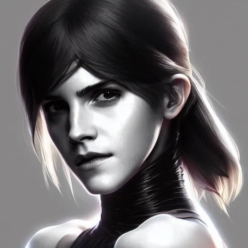 Image similar to ultra realistic illustration, emma watson as ghost in the shell anime, intricate, elegant, highly detailed, digital painting, artstation, concept art, smooth, sharp focus, illustration, art by artgerm and greg rutkowski and alphonse mucha and wlop