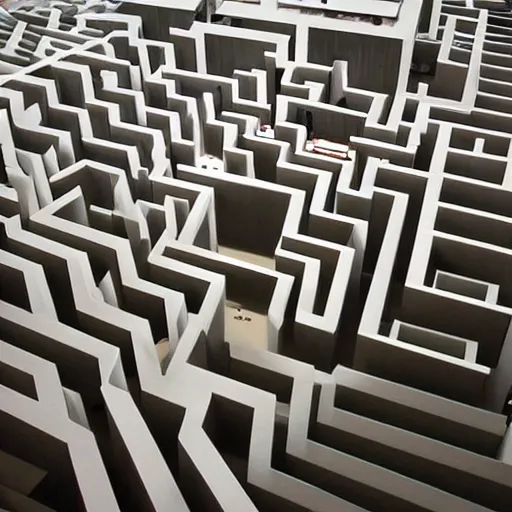 Image similar to ikea store architecture labyrinth optical illusion designed by architect mc escher