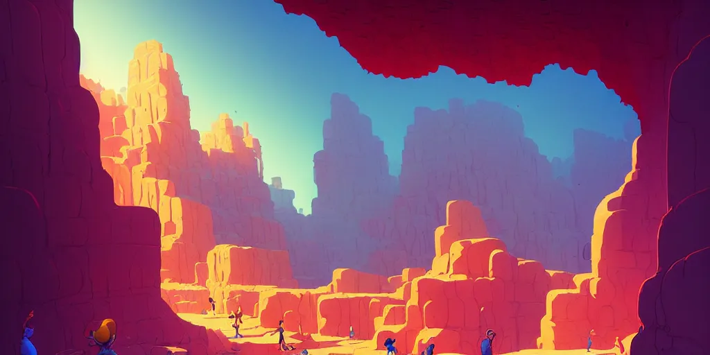 Image similar to deep natural cave wall, dynamic light, global illumination, illustration by josan gonzales and moebius, rhads, clean thick line, comics style,