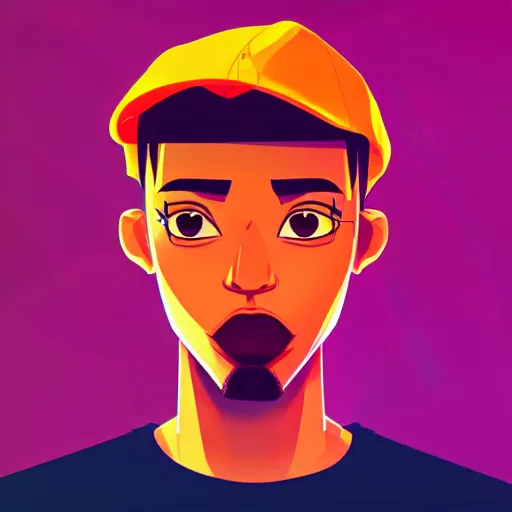 Image similar to 2 d character design, male rapper, vector art, digital art, portrait, 4 k, 8 k, sharp focus, smooth, illustration, concept art, music artist