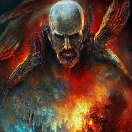 Prompt: lord of armageddon, artstation hall of fame gallery, editors choice, #1 digital painting of all time, most beautiful image ever created, emotionally evocative, greatest art ever made, lifetime achievement magnum opus masterpiece, the most amazing breathtaking image with the deepest message ever painted, a thing of beauty beyond imagination or words