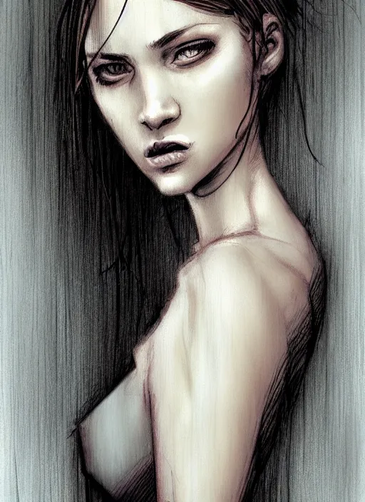 Image similar to a portrait of a pretty young lady by ben templesmith