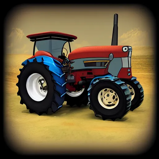 Image similar to tractor with armor and weapons, realistic, detailed