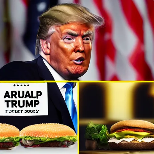 Image similar to a photo of donald trump as a fast food meal