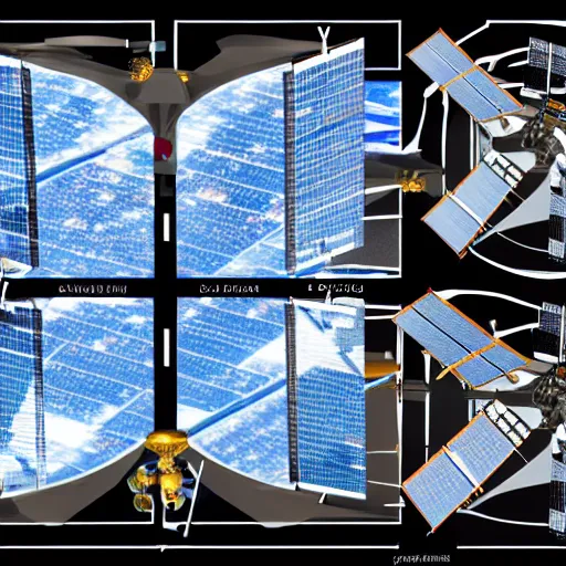 Image similar to a detailed sketch of the international space station, with the sun reflecting off of it's windows, various refining methods, micro macro autofocus, ultra definition, cinematic