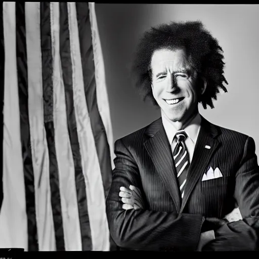 Prompt: joe biden. sideshow bob. 3 5 mm. f 2. 8. award winning photograph. taken by annie leibovitz