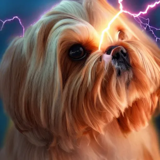 Image similar to Golden Lightning Shih Tzu Powers Arcane Magic