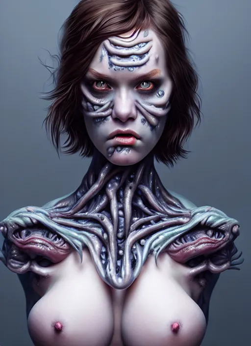 Prompt: an ugly monsterish horrifying slimy scottish female photo, professionally retouched, soft lighting, realistic, smooth face, full body shot, torso, dress, perfect eyes, sharp focus on eyes, 8 k, high definition, insanely detailed, intricate, elegant, art by artgerm and jason chan