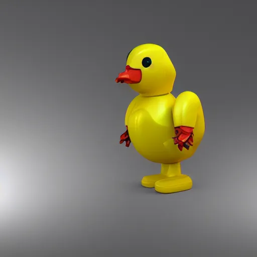 Image similar to a cybernetic enhanced rubber ducky, 3 d unreal engine render