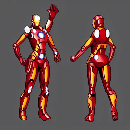 Prompt: ironman with a female body shape