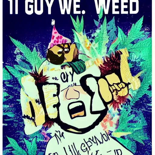 Image similar to 1 0 guy, high on weed