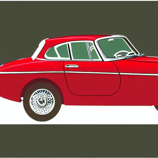 Image similar to illustration of a vintage mgb