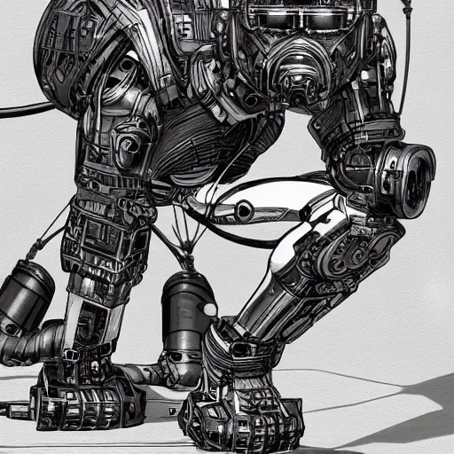 Prompt: « a comic styled cyborg bulldog sitting down, cyberpunk digital art by greg rutkowsky, illustration, sharp focus, highly detailed, future tech, sketchfab »