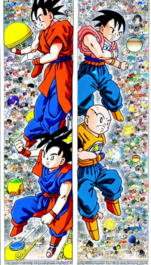 Image similar to the two complementary forces that make up all aspects and phenomena of life, by Akira Toriyama