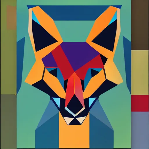Image similar to cubist vector style fox art