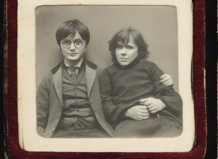 Prompt: a daguerrotype photo of harry potter, award winning photo