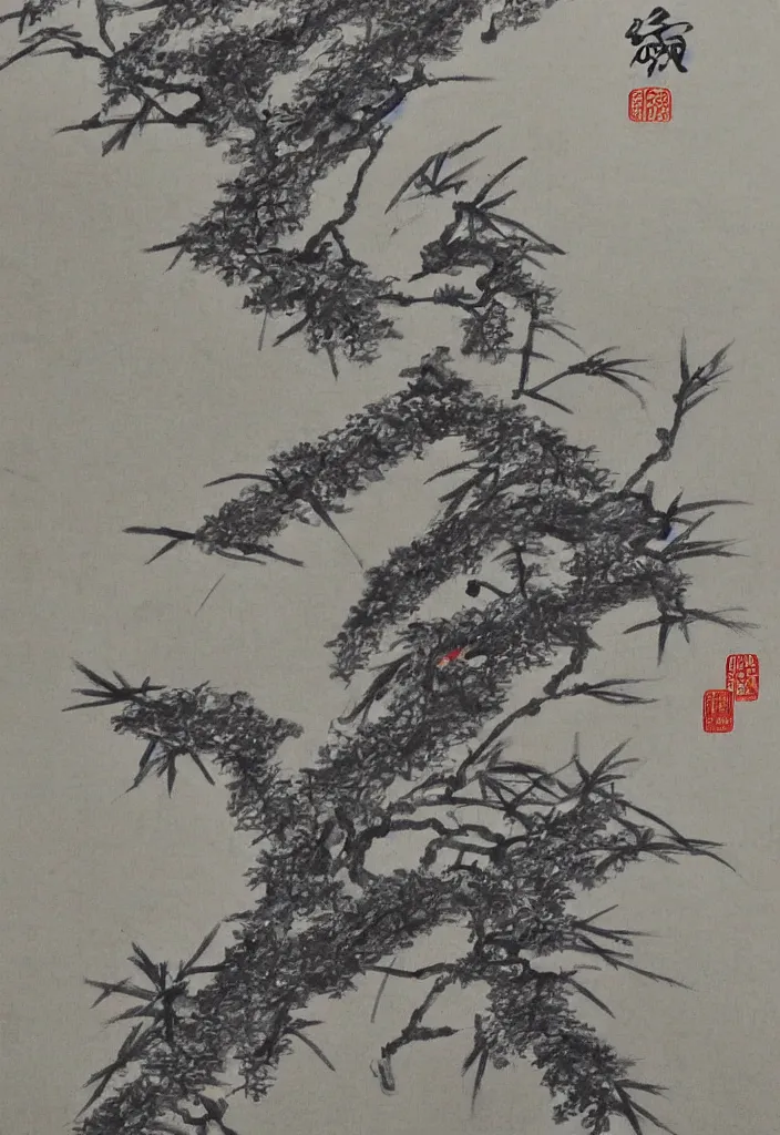 Image similar to chinese painting, detailed drawing, small drawing