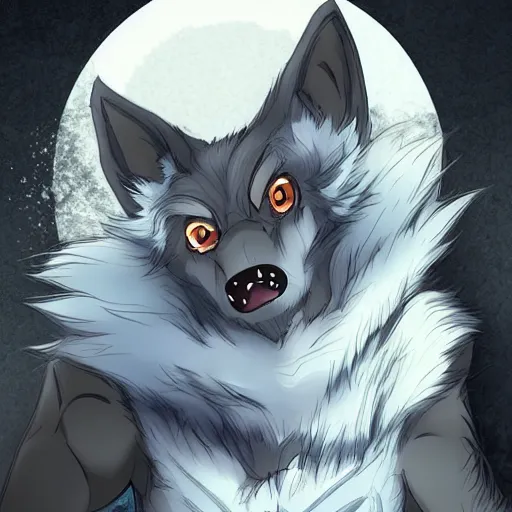 Image similar to a werewolf, fursona!!!!, by kawacy, trending on artstation, full body