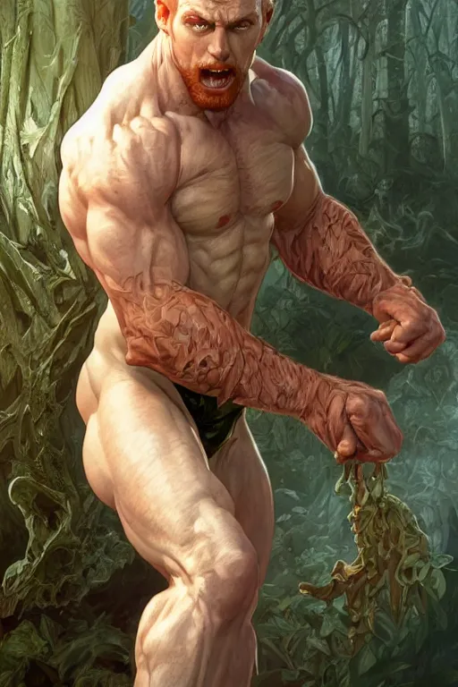 Prompt: portrait of seth green as a very pale hulking herculean demon, forest, godlike, full body, fantasy, intricate, elegant, highly detailed, digital painting, artstation, concept art, sharp focus, illustration, art by artgerm and greg rutkowski and alphonse mucha