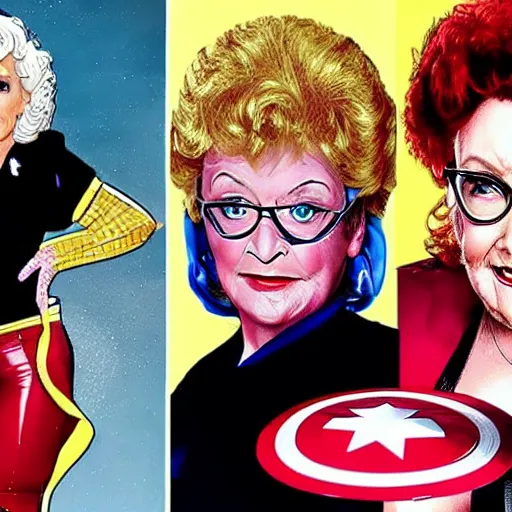 Prompt: The Golden Girls as Avengers