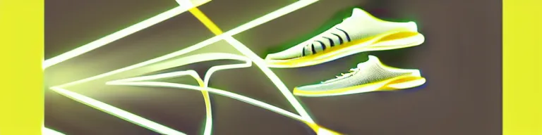 Image similar to high diffusion portrait of futuristic sneakers, lightjning tails, energetic, marketing,