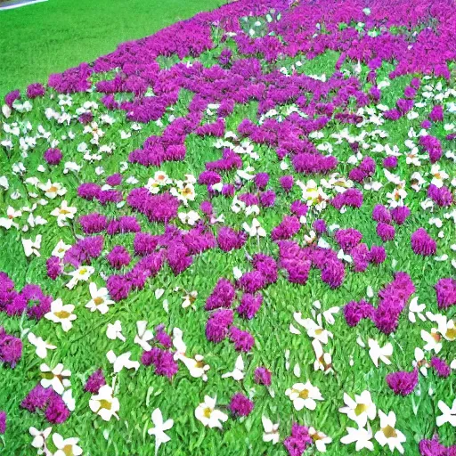 Image similar to gundam wing morphing into a field of flowers