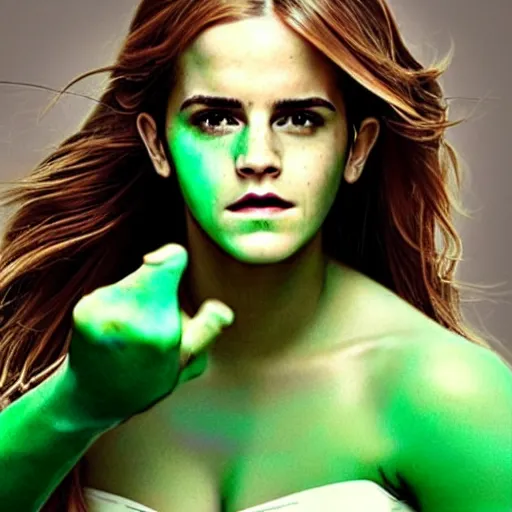 Image similar to emma watson as hulk