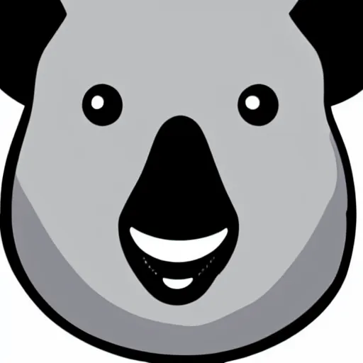Prompt: cute simplistic iphone emoji of a koala head, vector, white background, gradient coloring