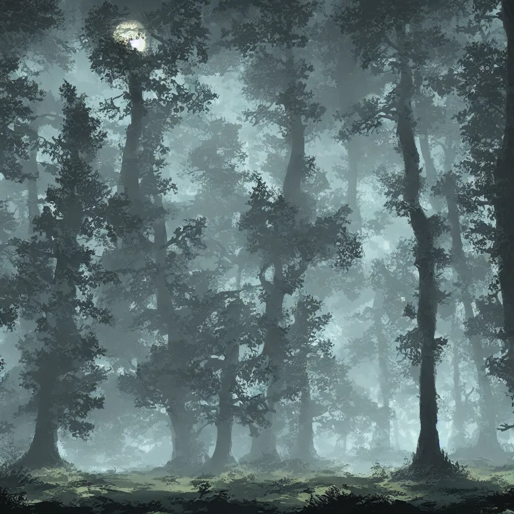 Image similar to a moonlit clearing in the woods, ttrpg gridless map, beautiful, 8 k, high quality digital art