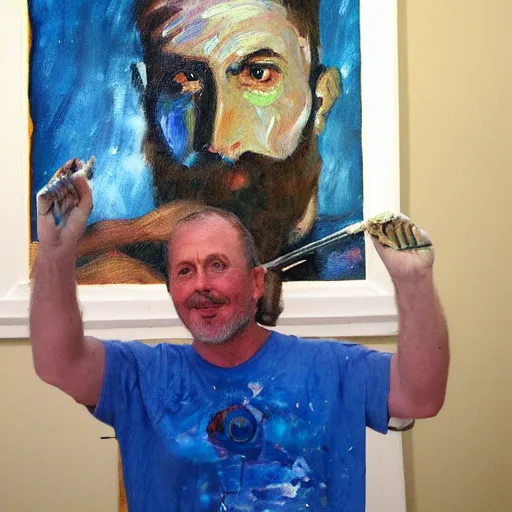 Image similar to painter with recursive painting of himself