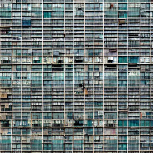 Prompt: Kowloon apartment facade texture